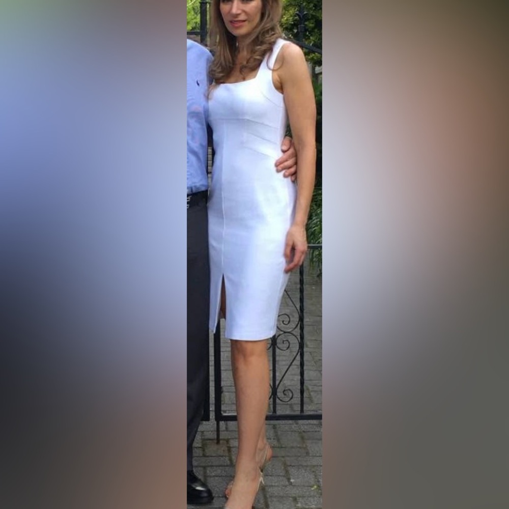 Bailey 44 White Sheath Midi Dress with Slit